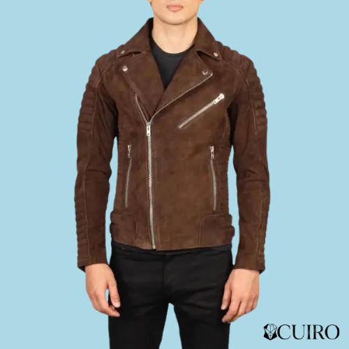 Armand Mocha Suede Biker Jacket