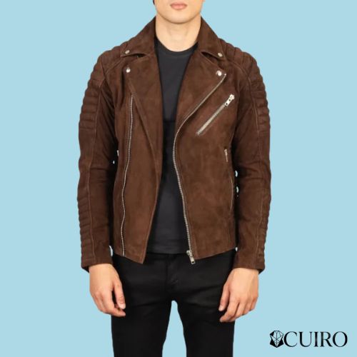 Armand Mocha Suede Biker Jacket