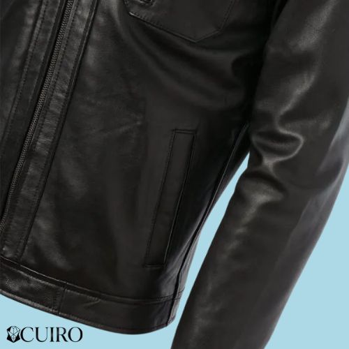 Ashwood Leather Biker Bomber Jacket Black Edinburgh