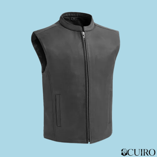 Club House Men’s Leather Motorcycle Vest