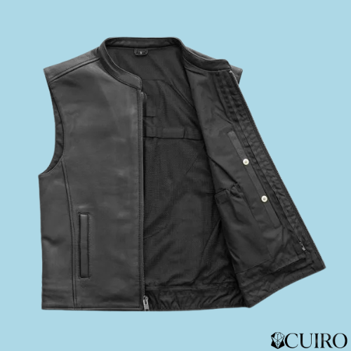 Club House Men’s Leather Motorcycle Vest