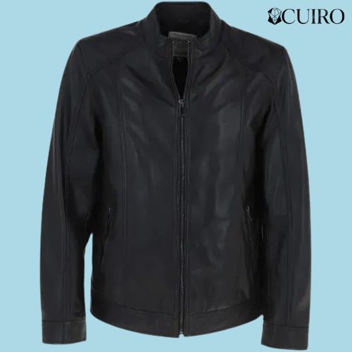 Leather Biker Jacket Black Hard Knott