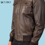 Men’s Aaron Brown Leather Bomber Jacket