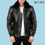 Men’s Airin G-1 Black Leather Bomber Jacket