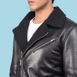 Men’s Alberto Shearling Black Leather Jacket