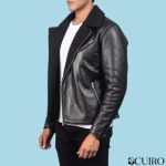 Men’s Alberto Shearling Black Leather Jacket