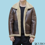 Men’s B3 Flight Brown Aviator Shearling Sheepskin Leather Jacket