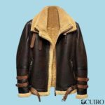 Men's B3 Flight Brown Sheepskin Aviator Fur Leather Jacket