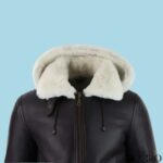 Men’s Leather Hood Black Jacket Aviator Flying Pilot - Image 2