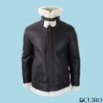 Men’s Leather Hood Black Jacket Aviator Flying Pilot - Image 3