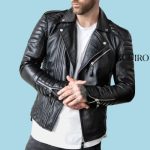 Men’s Black Quilted Genuine Lambskin Leather Biker Jacket