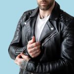 Men’s Black Quilted Genuine Lambskin Leather Biker Jacket - Image 4