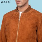 Men’s Blain Brown Suede Bomber Jacket