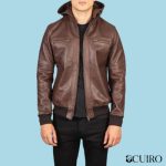 Men’s Bouncer Biz Brown Leather Bomber Jacket