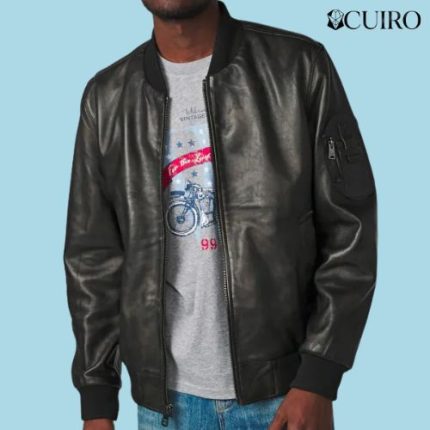 Men’s Cannon Vintage Leather Aviator Bomber Jacket