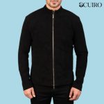 Men’s Charcoal Black Suede Biker Jacket