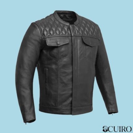 Men’s Cinder Cafe Style Leather Jacket