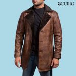 Men’s Cinnamon Brown Leather Fur Coat
