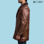 Men’s Cinnamon Brown Leather Fur Coat