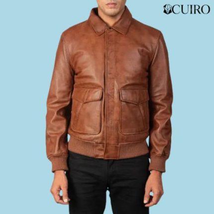 Men’s Coffmen Brown A2 Leather Bomber Jacket