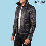 Men’s Columbus Black Leather Bomber Jacket