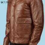 Men’s Columbus Brown Leather Bomber Jacket
