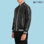 Men’s Cooper Black Leather Varsity Jacket