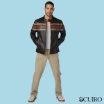 Men’s Dale Retro Striped Black Leather Jacket