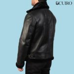 Men’s Francis B-3 Black Leather Bomber Jacket