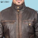 Men’s Glen Street Brown Leather Bomber Jacket
