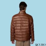Men's Glenn Distressed Brown Leather Puffer Jacket - Image 3