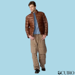 Men’s Glenn Distressed Leather Brown Puffer Jacket