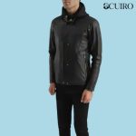 Men’s Highschool Black Hooded Leather Jacket