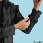 Men’s Huntsman Black Hooded Leather Trench Coat
