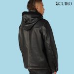 Men’s Joshua Sherpa lined Black Shearling Jacket With Removable Hood