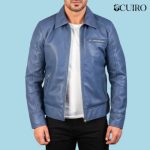 Men’s Lavendard Leather Biker Jacket