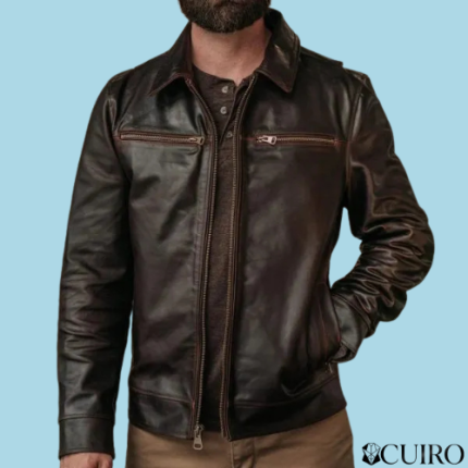 Men’s Legacy Brown Leather Biker Jacket
