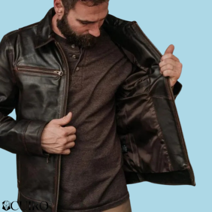 Men’s Legacy Brown Leather Biker Jacket