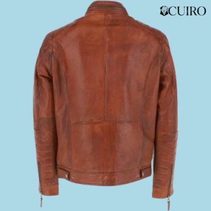 Men’s Luxury Leather Biker Jacket Veggie Tan Andriy