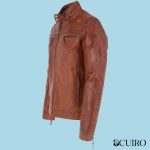 Men’s Luxury Leather Biker Jacket Veggie Tan Andriy