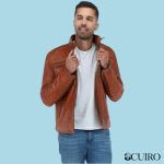 Men’s Luxury Leather Biker Jacket Veggie Tan Andriy