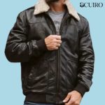 Men’s Maverick Leather Black Bomber Jacket