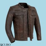 Men’s Raider Motorcycle Brown Leather Jacket