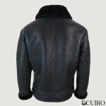 Men’s Real Leather B3 Flying Pilot Jacket Warm Winter-B3 Black