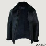 Men’s Real Leather B3 Flying Pilot Jacket Warm Winter-B3 Black