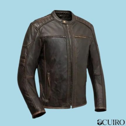 Men’s Rider Club Leather Brown Motorcycle Jacket