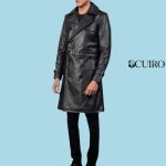 Men’s Royson Black Leather Duster Coat