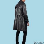 Men’s Royson Black Leather Duster Coat