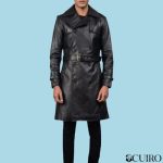 Men’s Royson Black Leather Duster Coat