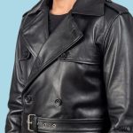 Men’s Royson Black Leather Duster Coat